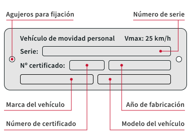 imagen de una placa de identificación de un patinete